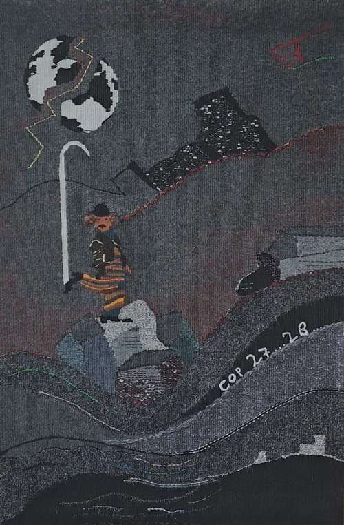 Cop 27...28...?, tapisserie contemporaine de haute lice, Atelier Enila Tityad