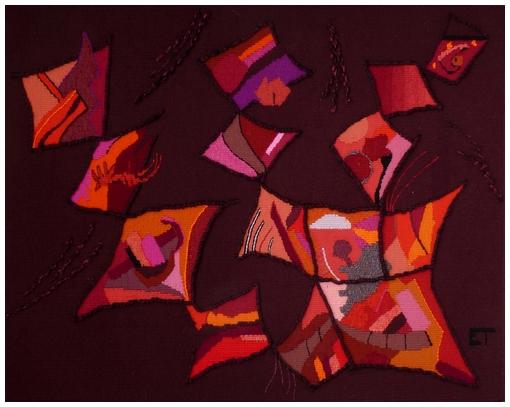 Mettre les voiles..., tapisserie contemporaine de haute lice, Atelier Enila Tityad