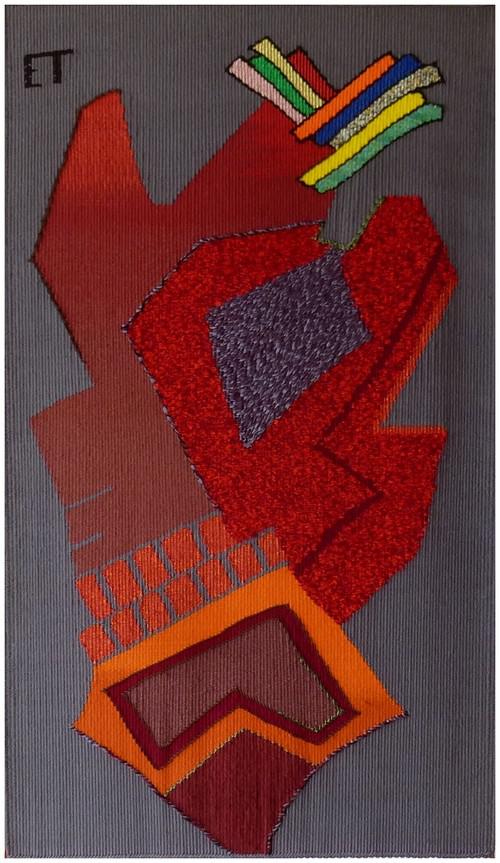 Prométhée, tapisserie contemporaine de haute lice, Atelier Enila Tityad