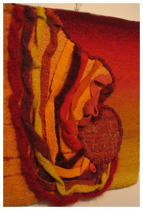 La Salutation au Soleil, tapisserie contemporaine de haute lice, Atelier Enila Tityad