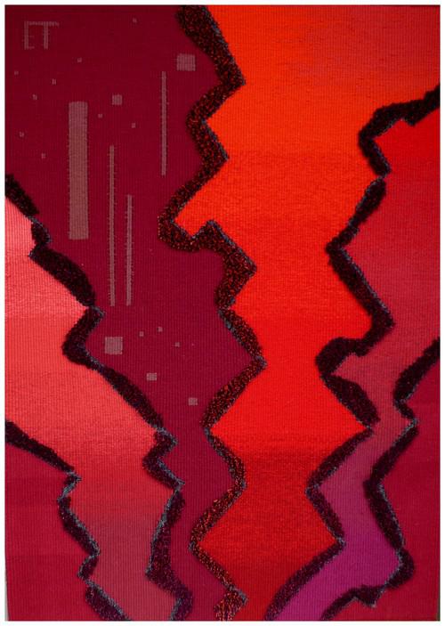 Les Sources Pourpres, tapisserie contemporaine de haute lice, Atelier Enila Tityad