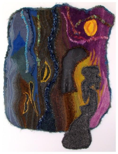 Terre de Lune, tapisserie contemporaine de haute lice, Atelier Enila Tityad