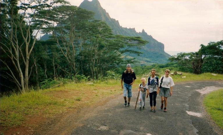 Mooréa, avec mes trois enfants